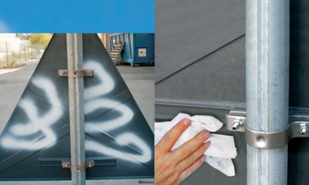 <b>Anti graffiti</b> - si ripuliscono facilmente